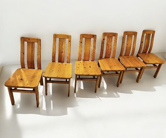 S 270 GOT set of 6 pine chairs 