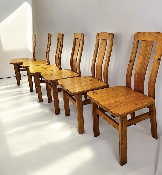 S 270 GOT set of 6 pine chairs 