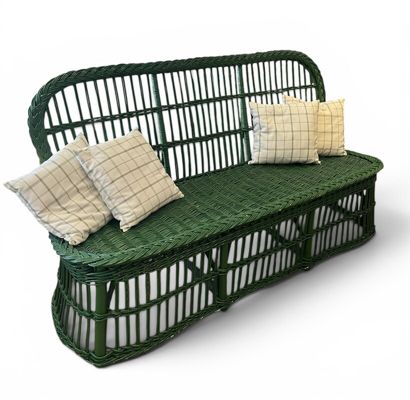 S 274 JFC Green rattan sofa 