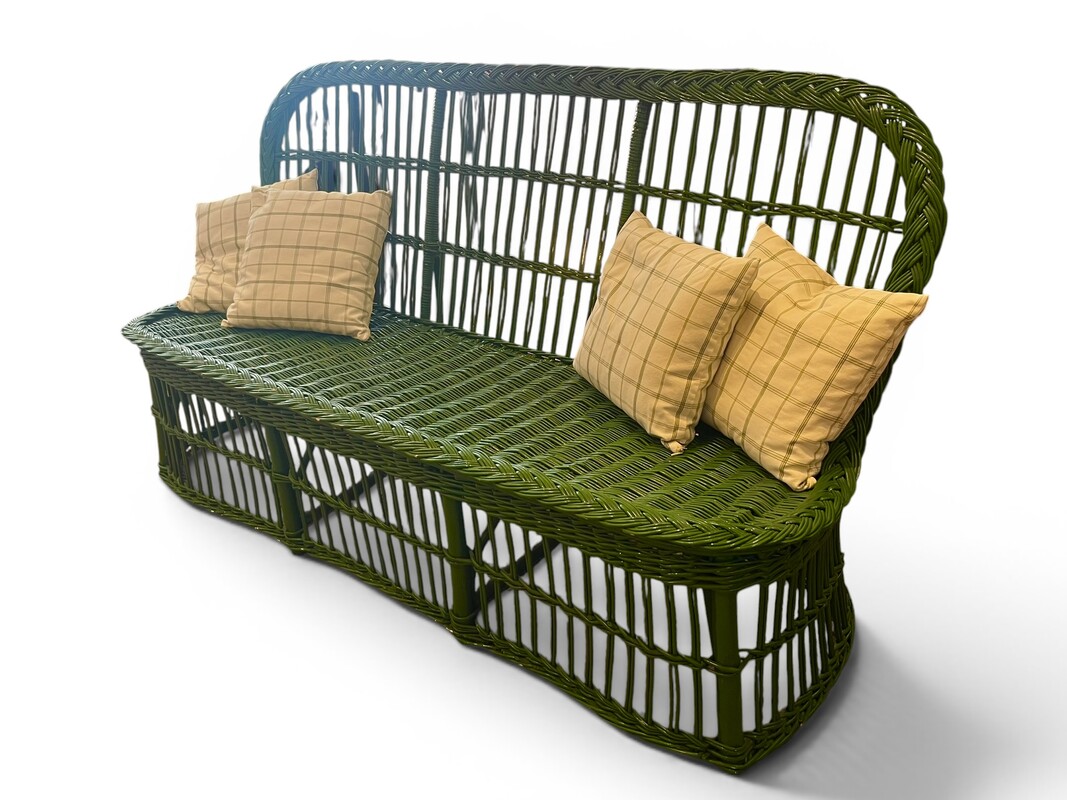 S 274 JFC Green rattan sofa 