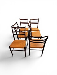 S 275 AS Set of 6 chairs by Ingve Ekström, Model « Gracell », Gemla edition Sweden 1956