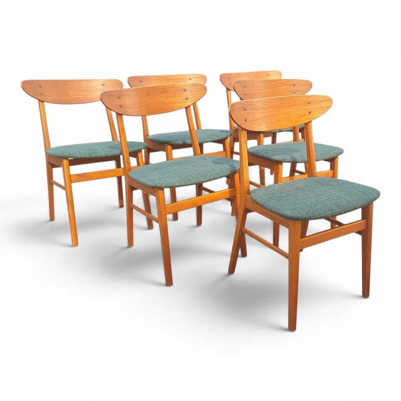 S 276 JC Set of 6 no.210 Farstrup Møbler Danish Dining Chairs 1960s 