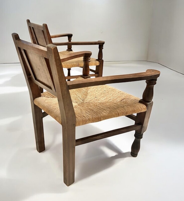 S 277 OB pair of French brutalist armchairs, 1950’s