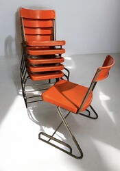 S 279 DAN Set of Schädler Orange chairs, circa 1930