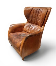 S 279 PL patinated cognac leather armchair 