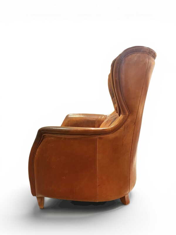 S 279 PL patinated cognac leather armchair 