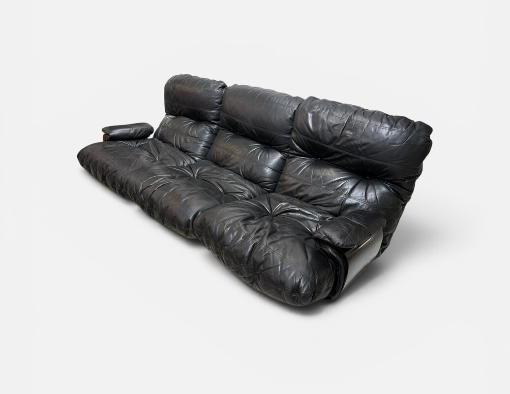 S 285 YO sofa 3 place Marsala Ligne Roset black leather