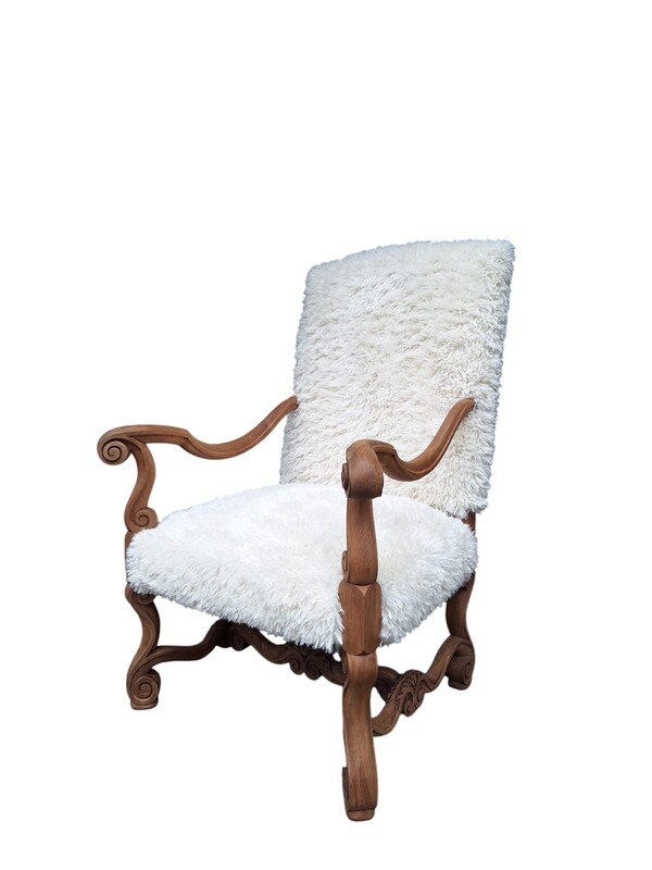 S 286 JD/RC Louis XIV style armchair, new fabric 