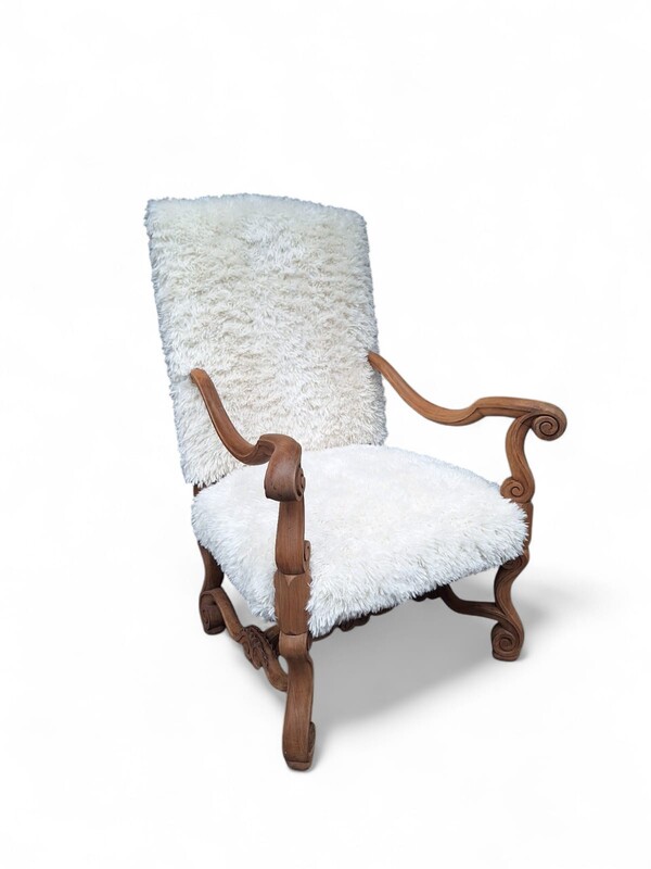 S 286 JD/RC Louis XIV style armchair, new fabric 