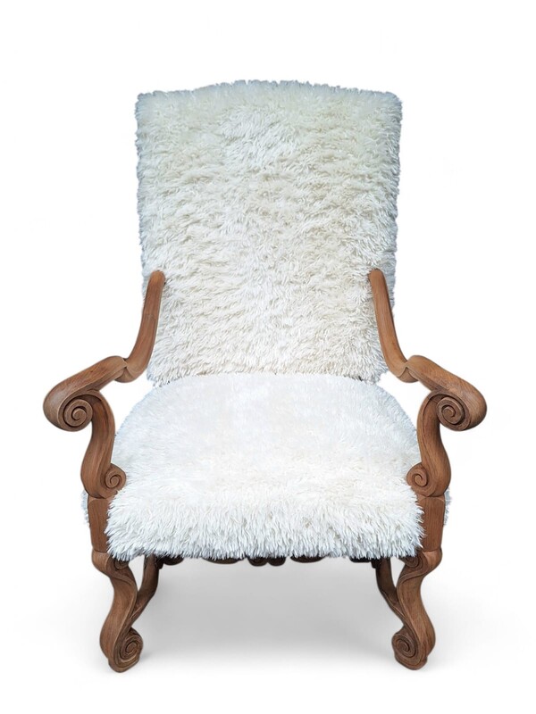 S 286 JD/RC Louis XIV style armchair, new fabric 