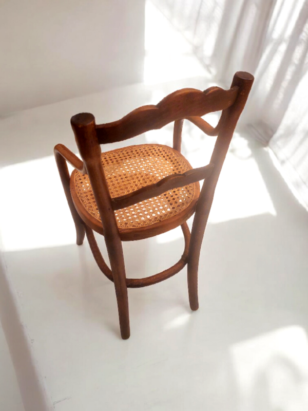 S 291 JC Gebruder Thonet Austria Children's Curved Beech Wood Chair Ca. 1900