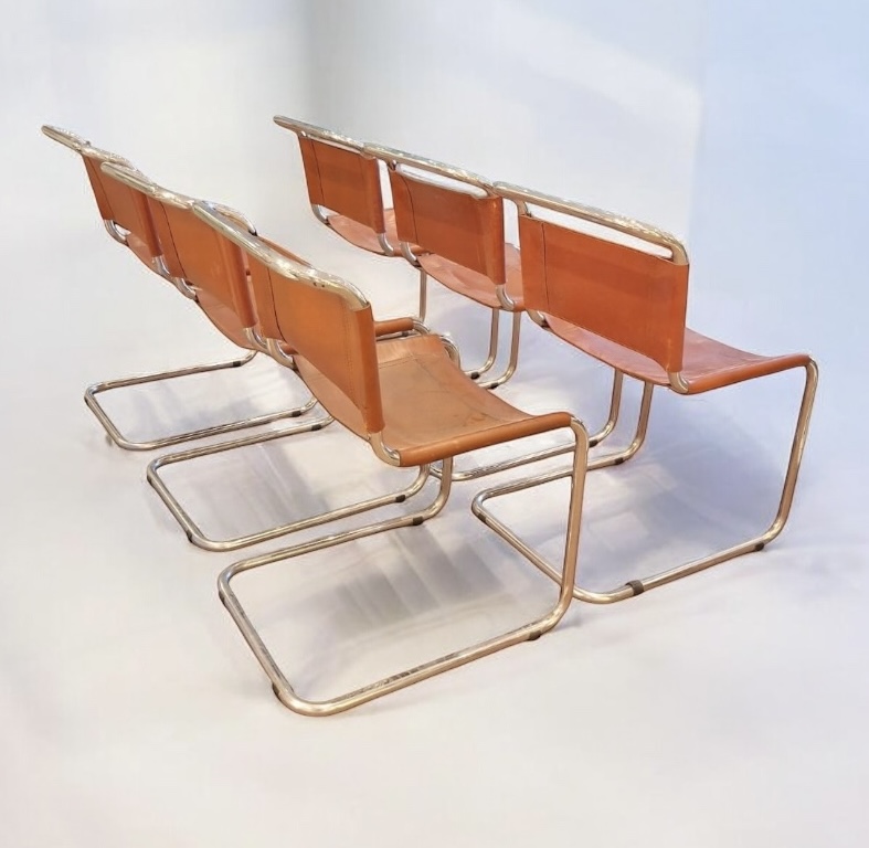 S 292 AV set of 6 leather chairs by Marcel Breuer 