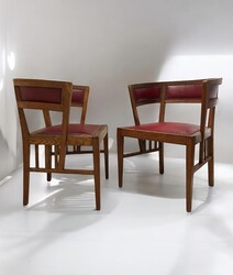 S 294 RD pair of oak art nouveau armchairs 