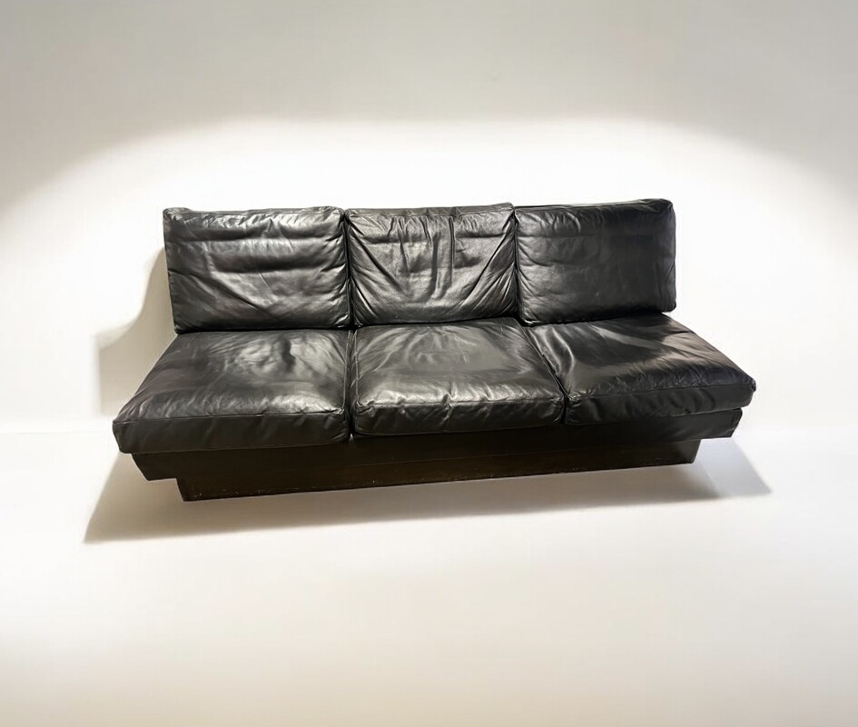 S 295 YD set of 2 brown leather sofas 
