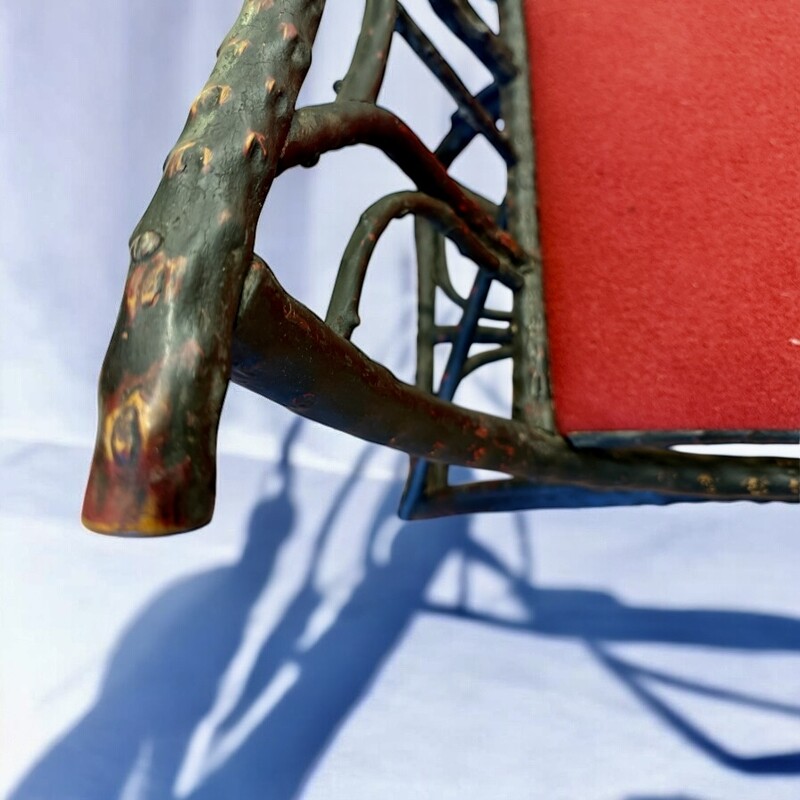 S 296 AG rare Curule cèpe de vigne sculpte XIX siècle 