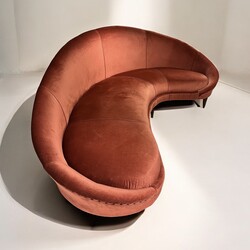 S 299 FL Pink velvet sofa by Federico Munari, Italy, 1950's