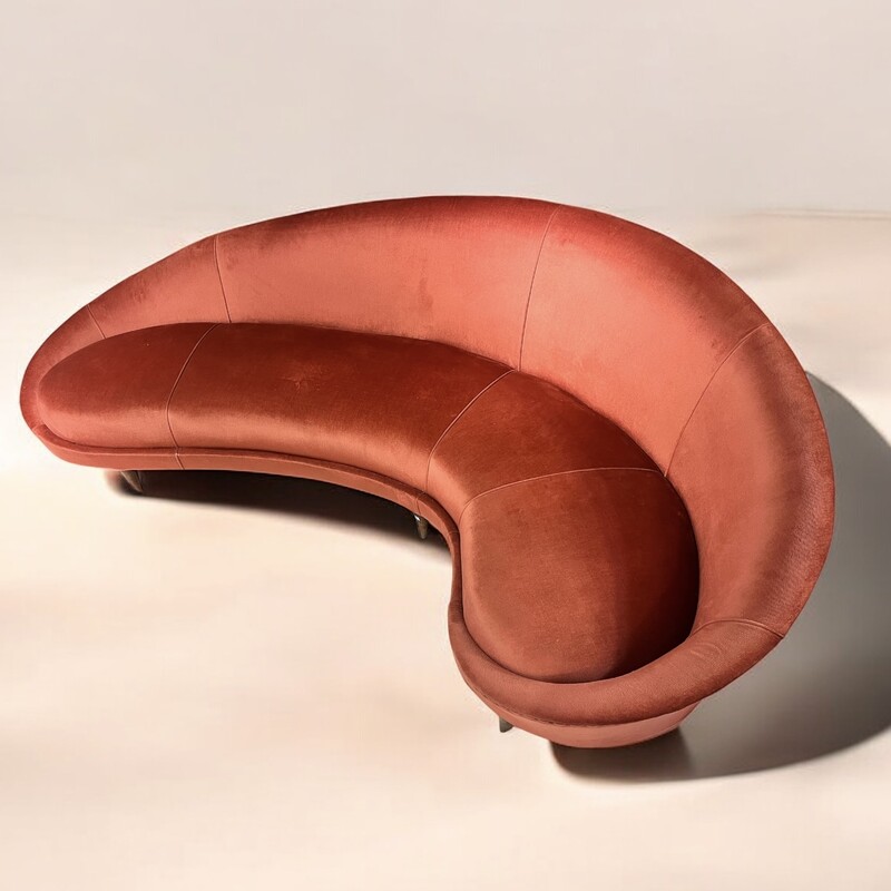 S 299 FL Pink velvet sofa by Federico Munari, Italy, 1950's