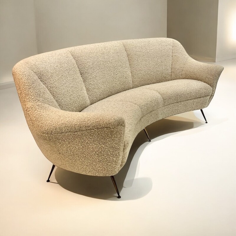 S 301 JD/RC restored curved sofa by Ico Parisi, circa 1950 - 1960