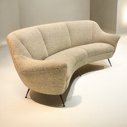 S 301 JD/RC restored curved sofa by Ico Parisi, circa 1950 - 1960