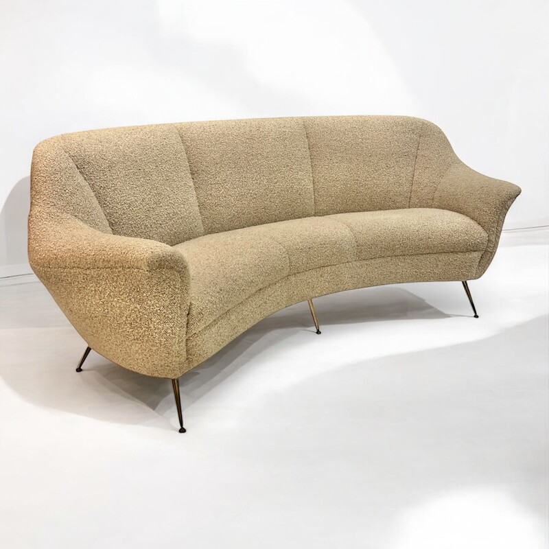 S 301 JD/RC restored curved sofa by Ico Parisi, circa 1950 - 1960