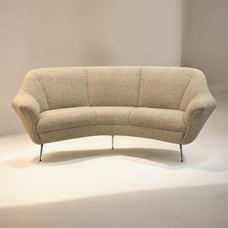 S 301 JD/RC restored curved sofa by Ico Parisi, circa 1950 - 1960