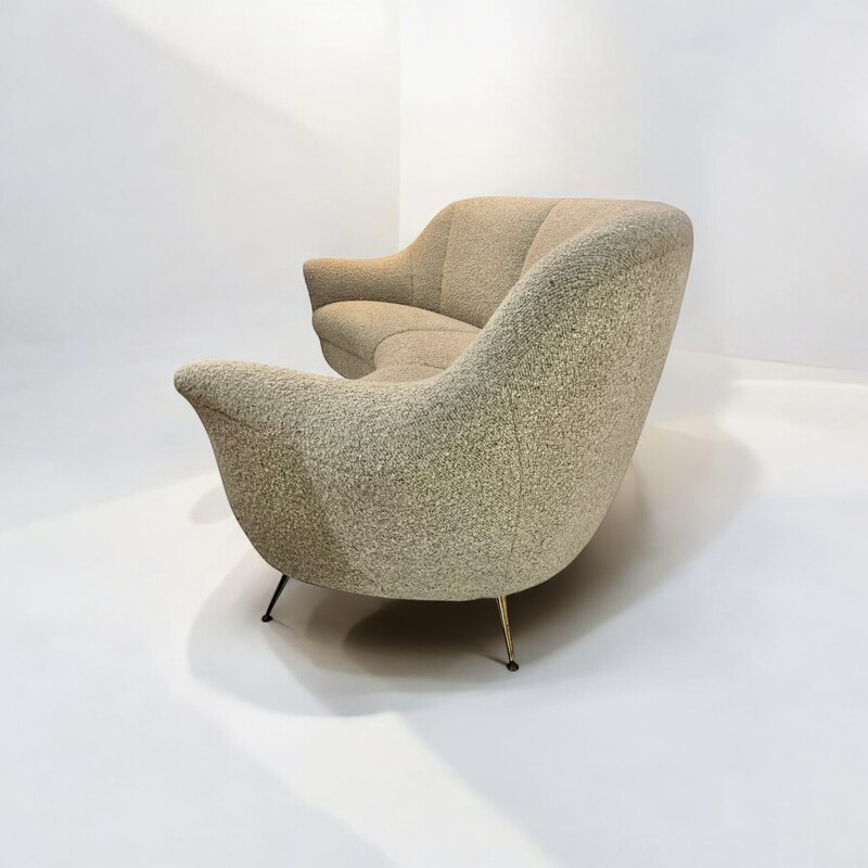 S 301 JD/RC restored curved sofa by Ico Parisi, circa 1950 - 1960