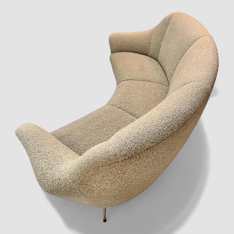 S 301 JD/RC restored curved sofa by Ico Parisi, circa 1950 - 1960