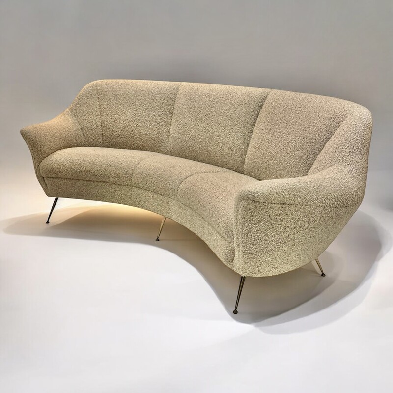 S 301 JD/RC restored curved sofa by Ico Parisi, circa 1950 - 1960