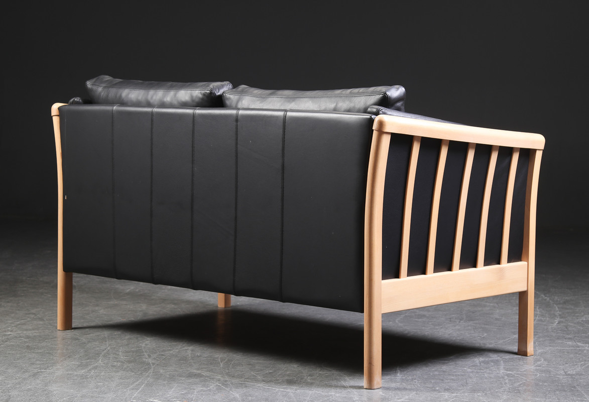 S 313 JC Pair leather danish sofas
