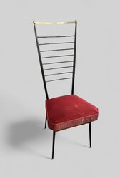 S 314 RP red velvet chair, Italy 1950
