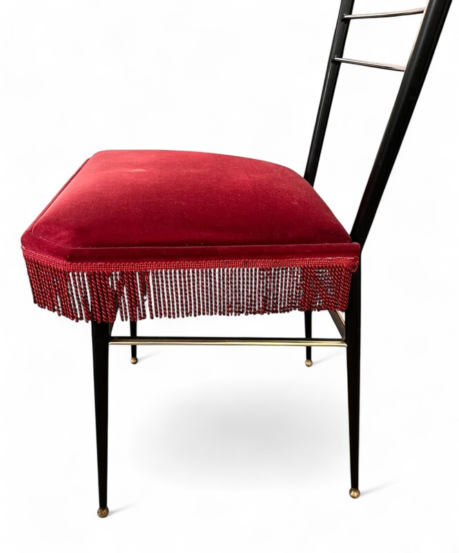 S 314 RP red velvet chair, Italy 1950