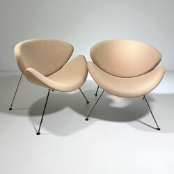 S 329 JB Pair of ORANGE SLICE CHAIRS Design PIERRE PAULIN for ARTIFORT, NEW UPHOLSTERY