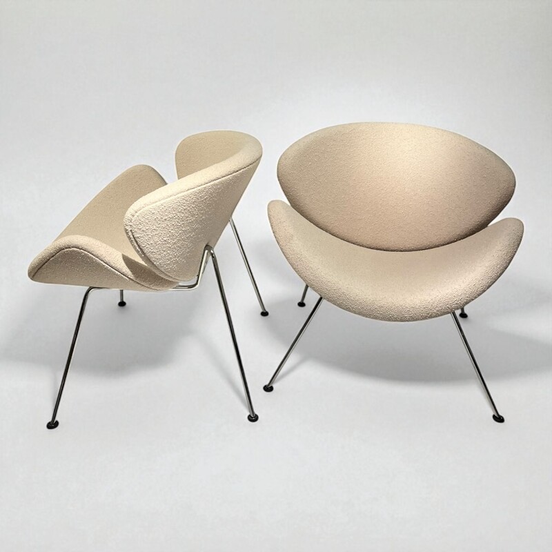 S 329 JB Pair of ORANGE SLICE CHAIRS Design PIERRE PAULIN for ARTIFORT, NEW UPHOLSTERY