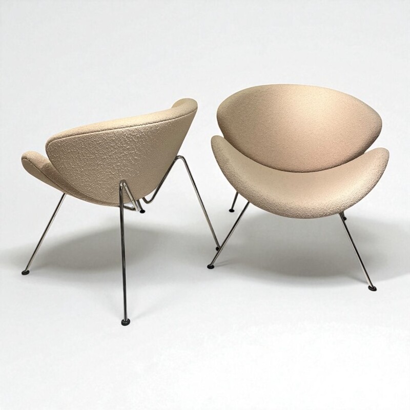 S 329 JB Pair of ORANGE SLICE CHAIRS Design PIERRE PAULIN for ARTIFORT, NEW UPHOLSTERY