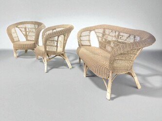 S 335 JFC rattan set composed by 2 armchairs and a sofa 