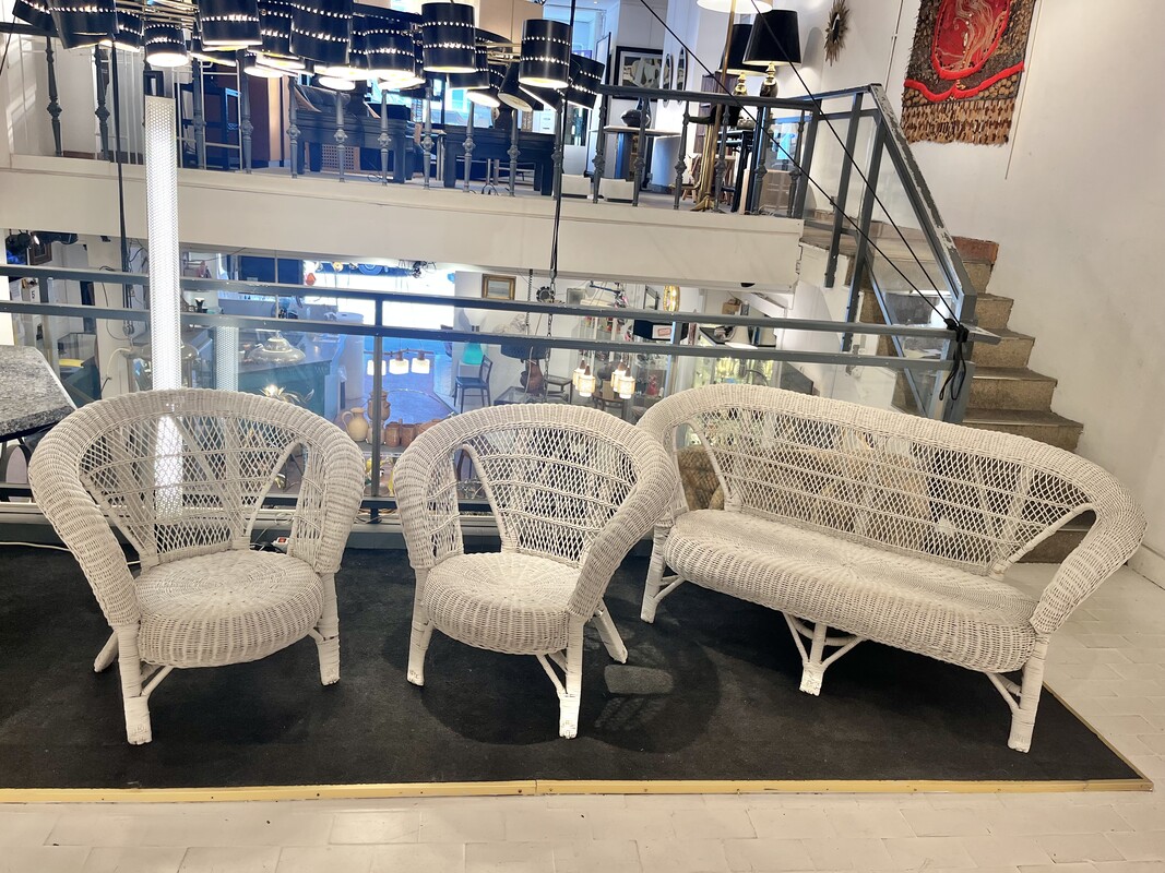 S 335 JFC rattan set composed by 2 armchairs and a sofa 