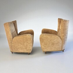 S 336 pair of Paolo Buffa velvet armchairs, 1940’s