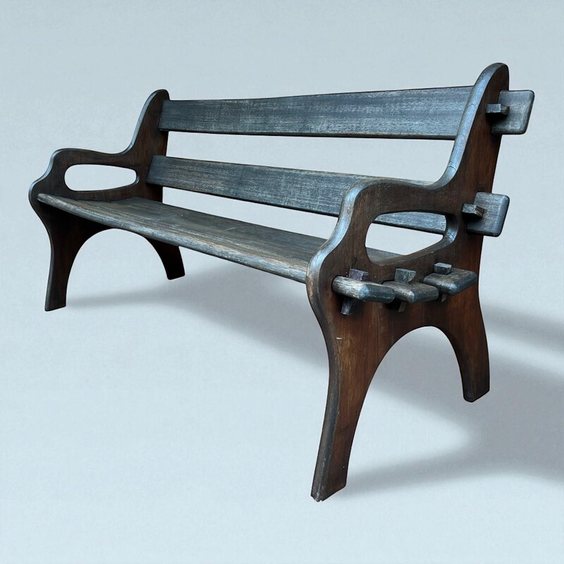 S 341 JFC brutalist wood bench 