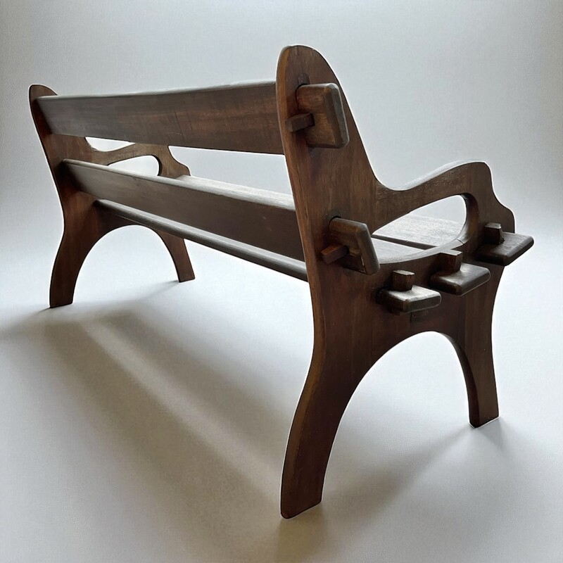 S 341 JFC brutalist wood bench 