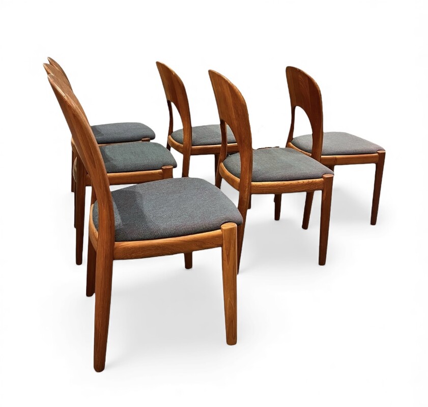 S 350 JC Set of 6 solid teak danish design chairs 1960s