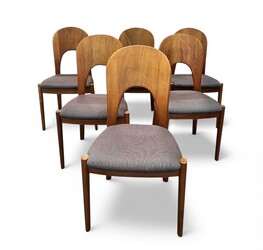 S 350 JC Set of 6 solid teak danish design chairs 1960s