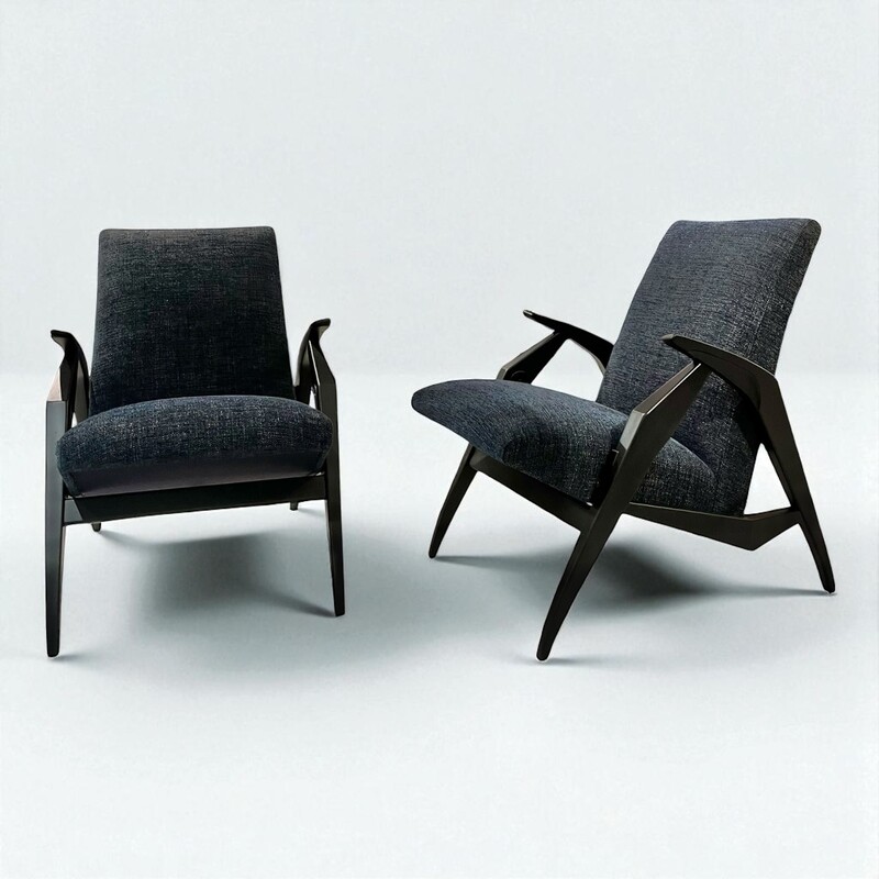 S 354 AS pair of restored armchairs - chairs, high adjustable 
