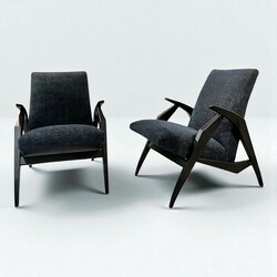 S 354 AS pair of restored armchairs - chairs, high adjustable 