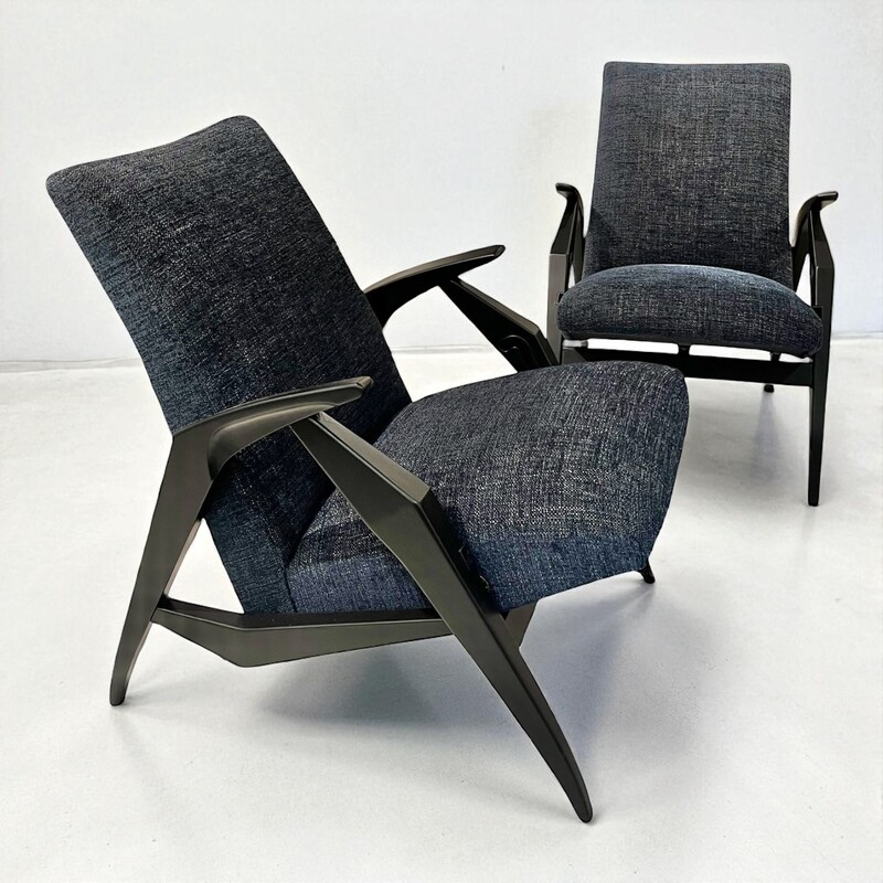 S 354 AS pair of restored armchairs - chairs, high adjustable 