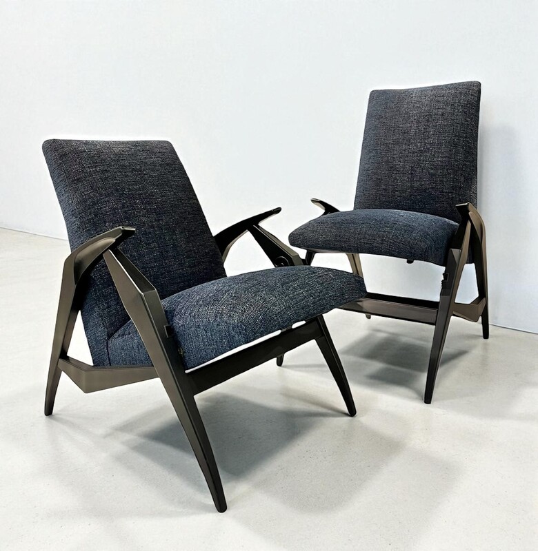 S 354 AS pair of restored armchairs - chairs, high adjustable 