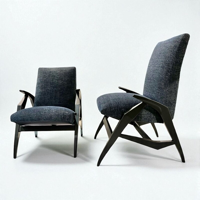 S 354 AS pair of restored armchairs - chairs, high adjustable 