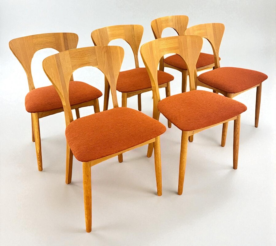 S 355 CW set of 6 Niels Koefoed oak chairs 