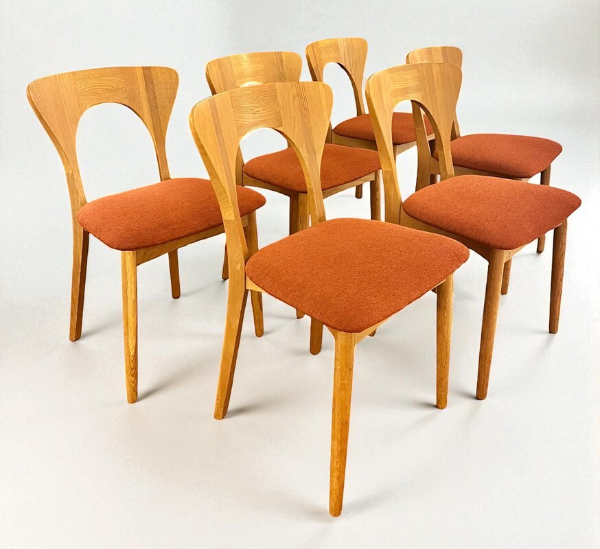 S 355 CW set of 6 Niels Koefoed oak chairs 