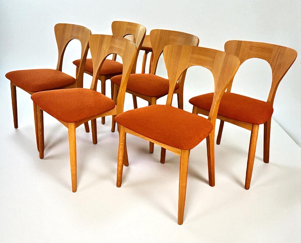 S 355 CW set of 6 Niels Koefoed oak chairs 