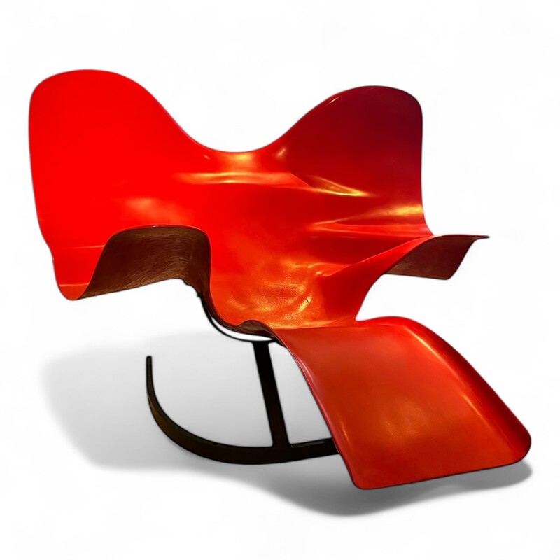 S 359 JFC red lounge chair by Bernard Rancillac